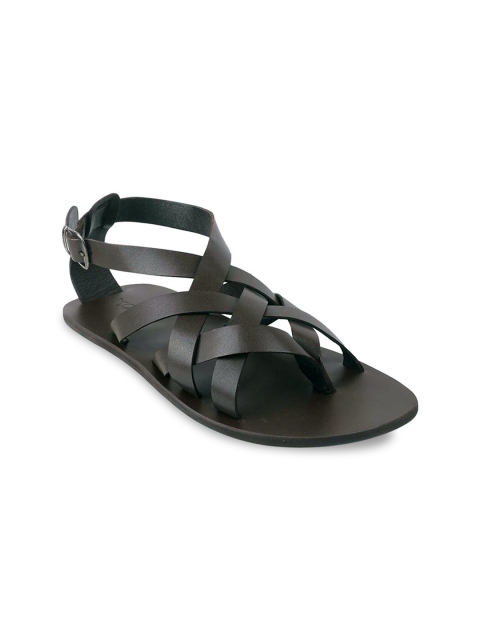 

Mochi Men Brown Leather Gladiators Sandals