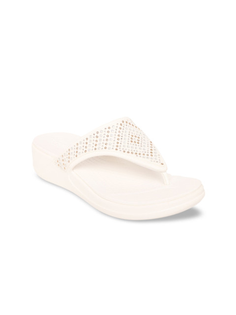 

Crocs Monterey Women White Embellished Comfort Sandals