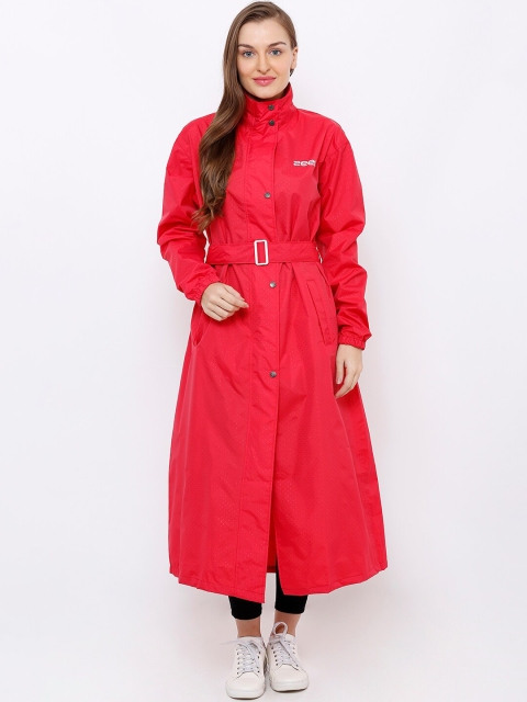

Zeel Women Red Solid Full-Length Rain Jacket