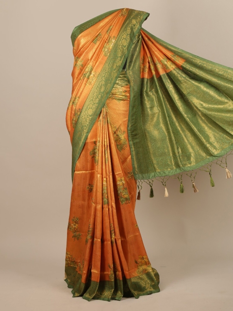 

Pothys Mustard & Green Woven Design Jute Silk Saree
