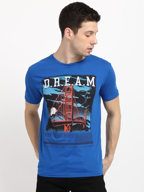 

V2 Value & Variety Men Blue Printed T-shirt