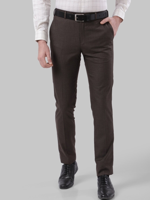 

Next Look Men Brown Textured Formal Trousers