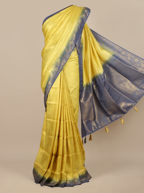 

Pothys Yellow & Blue Woven Design Jute Silk Saree