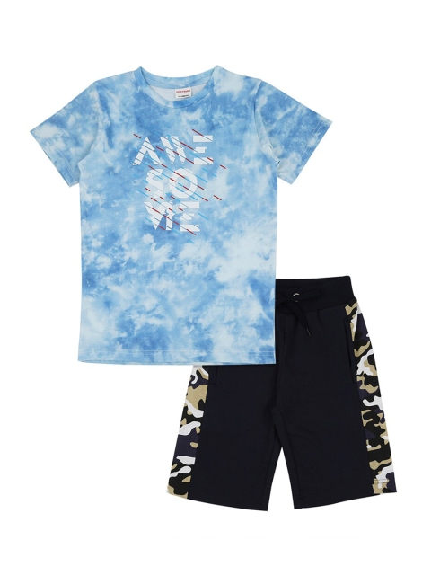 

RAINE AND JAINE Boys Blue & White Dyed T-shirt with Shorts