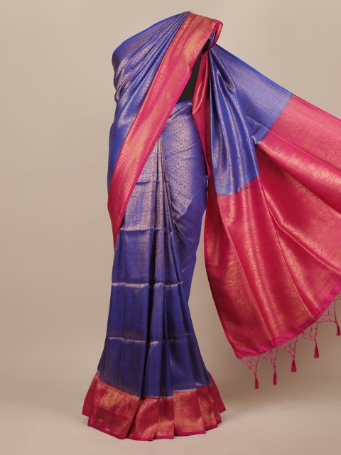 

Pothys Blue & Pink Woven Design Zari Jute Silk Saree