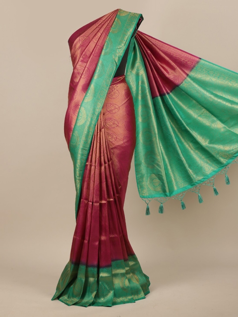 

Pothys Purple & Green Jute Silk Saree
