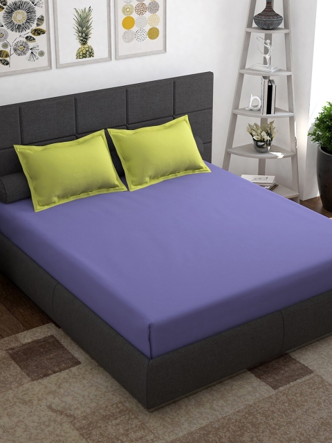 

Story@home Unisex Purple Solid Cotton 152 TC 1 King Size Bedsheet with 2 Pillow Covers