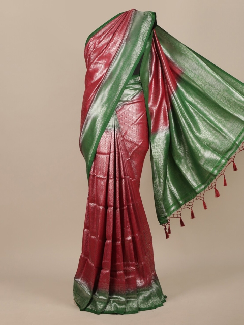 

Pothys Red Ethnic Motifs Zari Jute Silk Saree