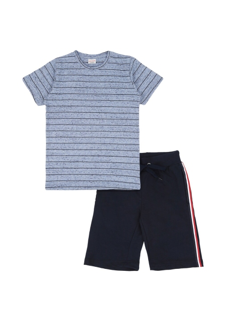 

RAINE AND JAINE Boys Blue Striped T-shirt with Shorts