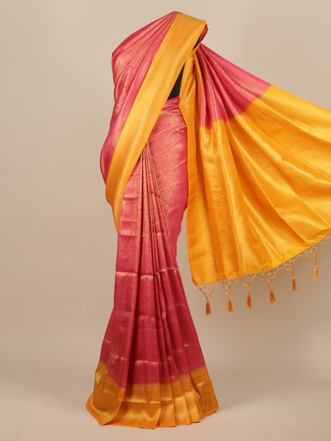 

Pothys Pink Woven Design Zari Jute Silk Saree NA