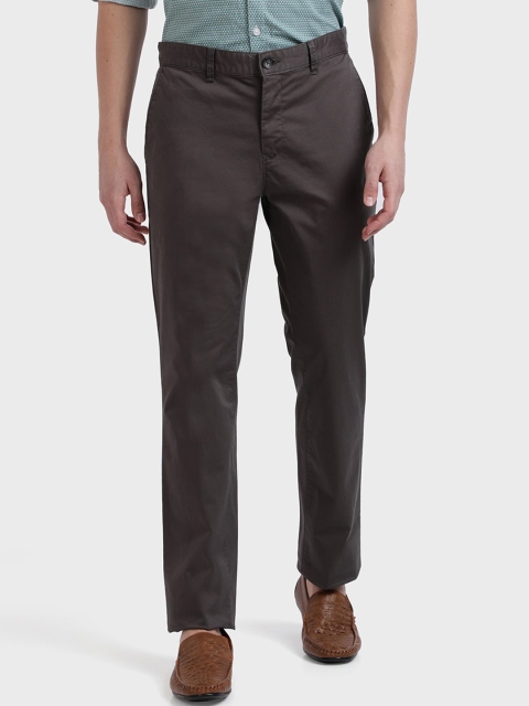 

ColorPlus Men Grey Solid Formal Trousers