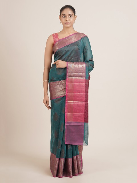 

Pothys Green Woven Design Cotton Blend Saree