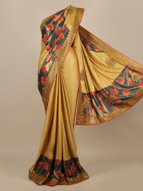 

Pothys Gold-Toned Floral Jute Silk Saree