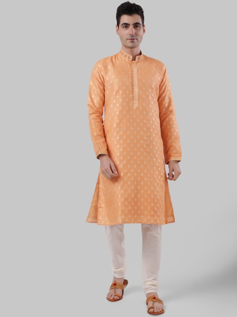 

Ethnix by Raymond Men Peach Ethnic Motifs Printed Kurta