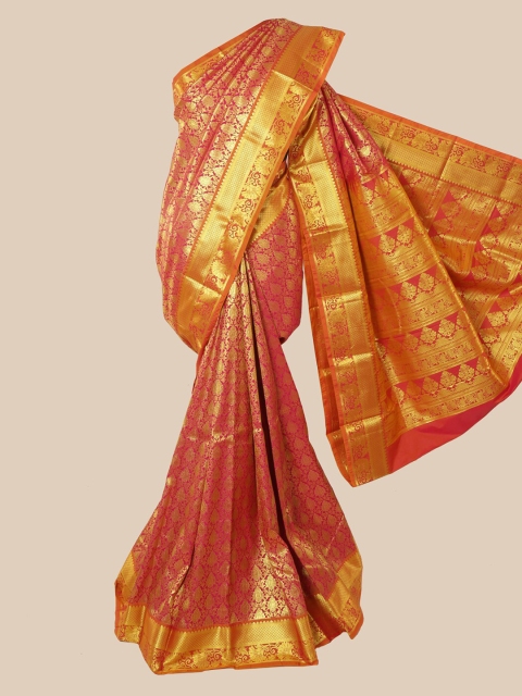 

Pothys Pink Woven Design Pure Silk Kanjeevaram Saree
