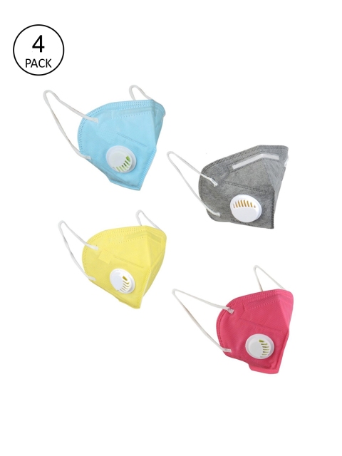

OOMPH Unisex Pack Of 4 5-Ply Reusable Anti-Pollution KN95 Face Masks, Blue