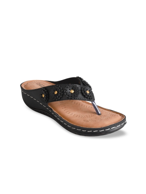 

CALZADO Black Embellished Comfort Heels