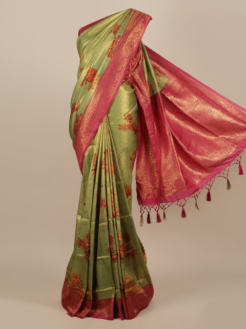 

Pothys Green Woven Design Jute Silk Saree