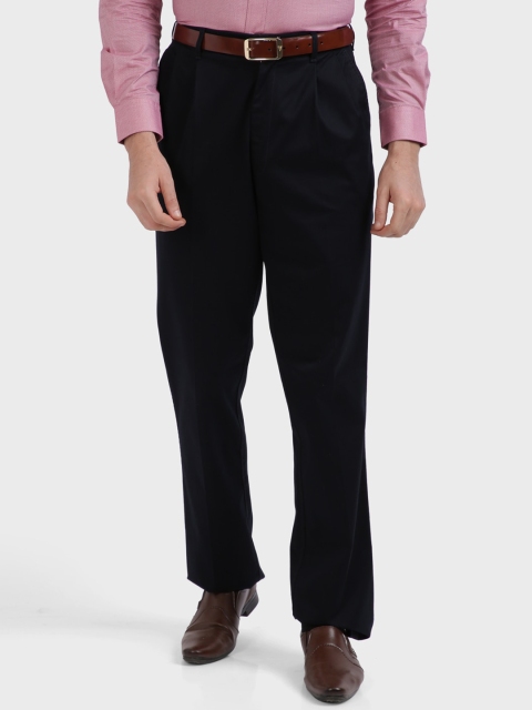 

ColorPlus Men Blue Solid Formal Trousers