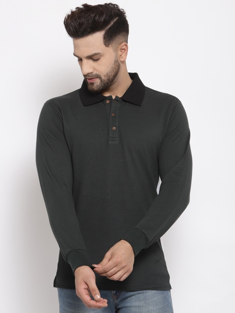 

Kalt Men Green Solid Polo Collar T-shirt