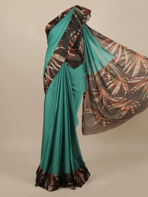 

Pothys Teal Green Poly Chiffon Saree