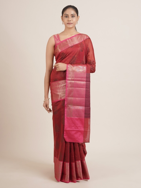 

Pothys Maroon Woven Design Cotton Blend Saree