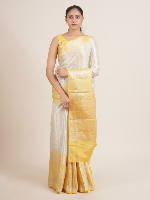 

Pothys Silver-Toned Woven Design Tissue Saree