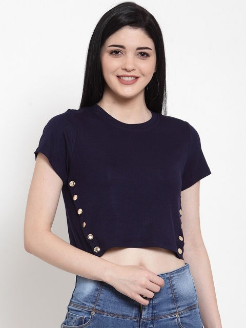 

Global Republic Navy Blue Studded Indigo Regular Top