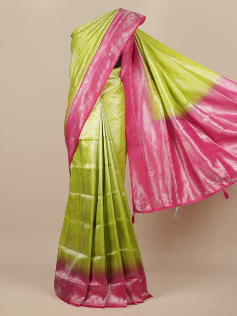 

Pothys Green Woven Design Zari Jute Silk Saree NA