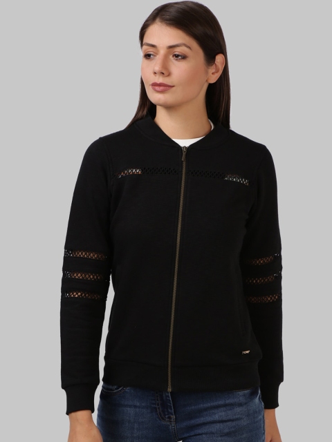 Park Avenue Woman Women Black Solid Sweatshirt