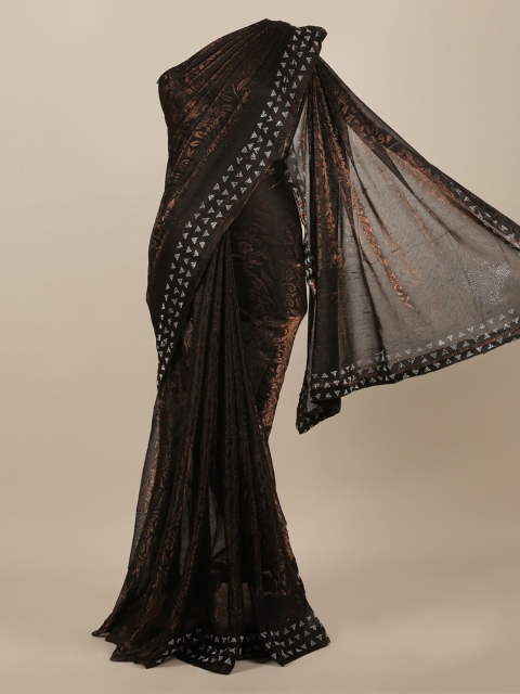 

Pothys Black Floral Jute Silk Saree