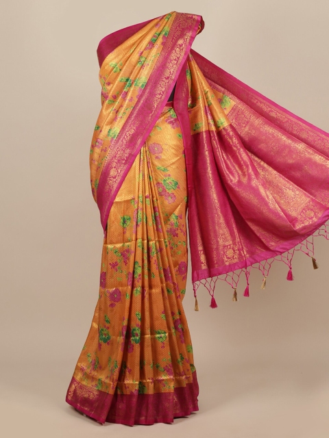

Pothys Peach-Coloured Woven Design Jute Silk Saree