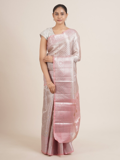 

Pothys Pink Woven Design Tissue Saree