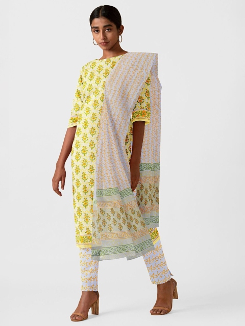 

Taneira Women Green Ethnic Motifs, Yellow