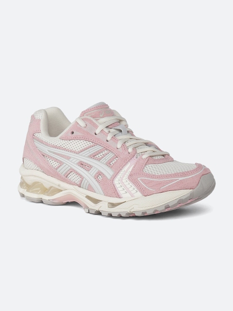 

ASICS Women White Leather GEL-Kayano 14 Running Shoes