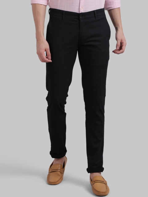 

Parx Men Charcoal Grey Slim Fit Regular Trousers