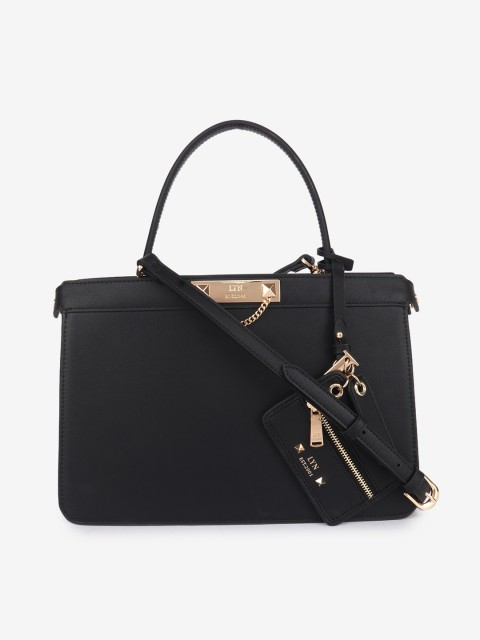 

LYN Black Solid Handheld Bag