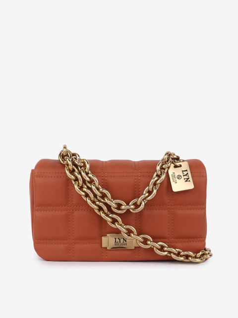 

LYN Orange Checked Sling Bag
