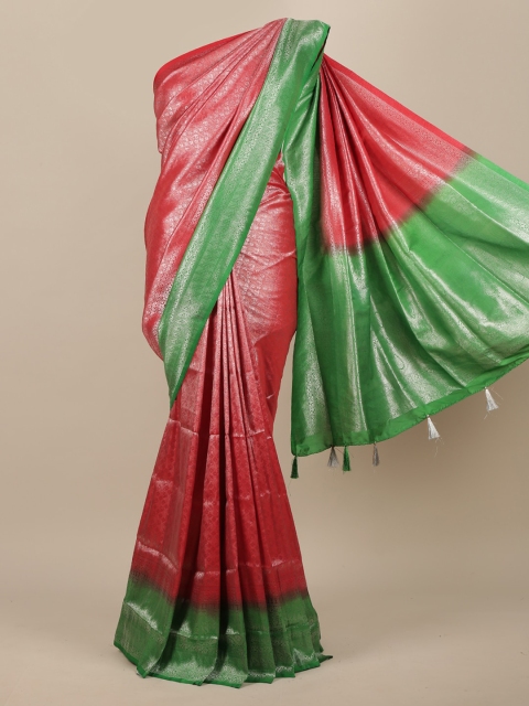 

Pothys Red & Green Woven Design Zari Jute Silk Saree
