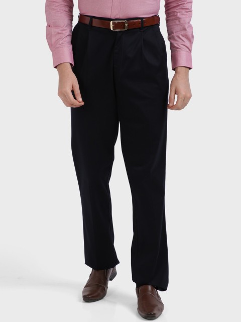 

ColorPlus Men Navy Blue Cotton Formal Trousers