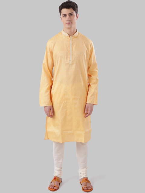 

Ethnix by Raymond Men Yellow Mandarin Collar Kurta