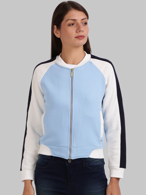 

Parx Women Blue Solid Sweatshirt