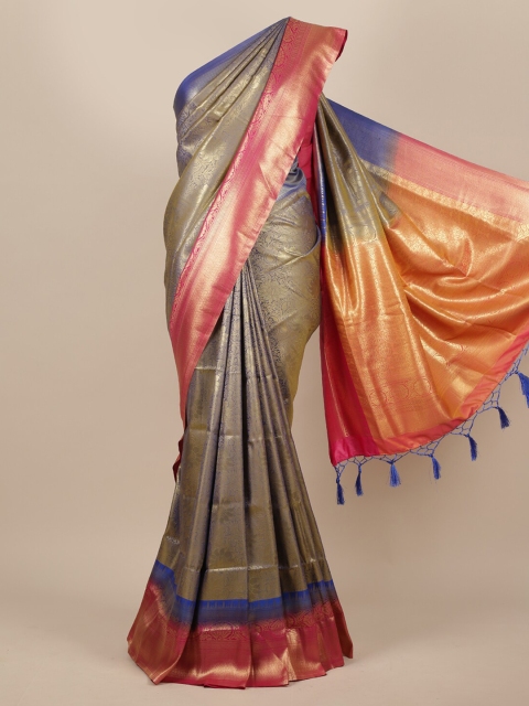 

Pothys Blue Woven Design Zari Jute Silk Saree NA