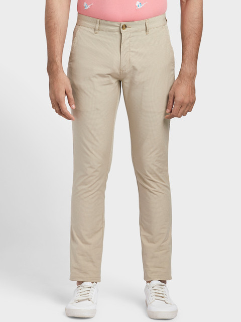 

ColorPlus Men Khaki Solid Regular Trousers