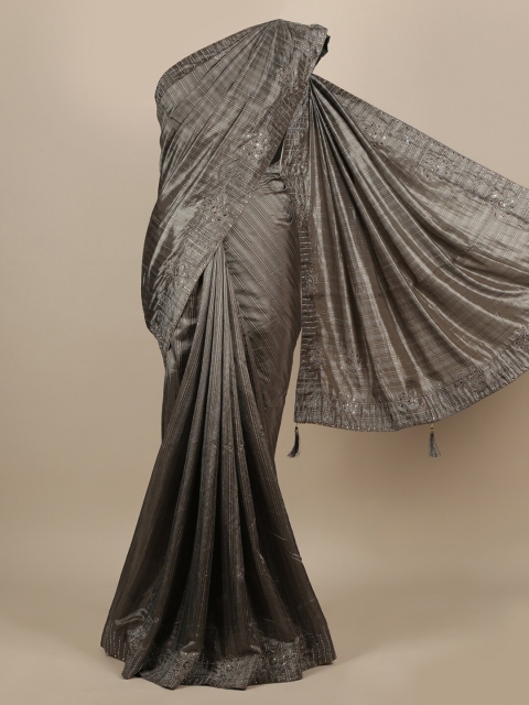 

Pothys Grey Woven Design Jute Silk Saree