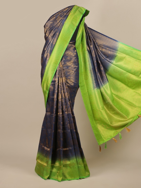 

Pothys Navy Blue Ethnic Motifs Zari Jute Silk Saree