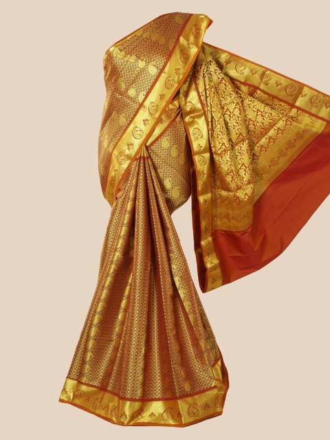 

Pothys Maroon & Gold Ethnic Motifs Zari Pure Silk Kanjeevaram Saree