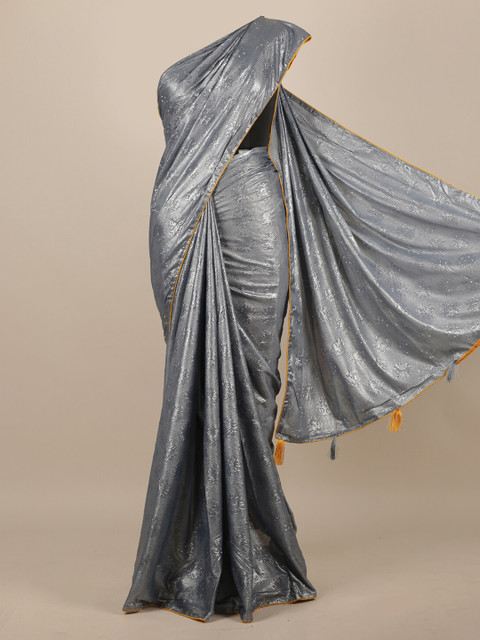 

Pothys Grey Woven Design Jute Silk Saree