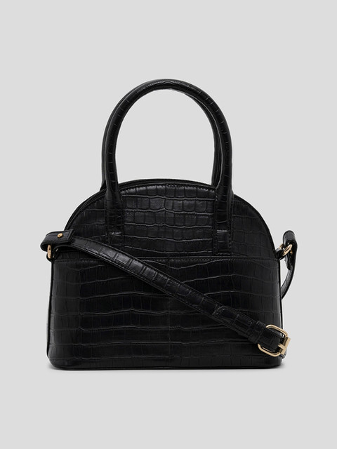 

NUFA Black Textured Handheld Bag