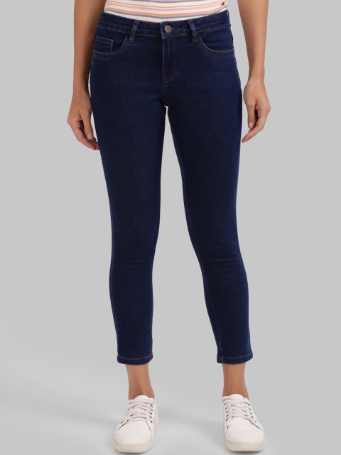 

Parx Women Navy Blue Skinny Fit Clean Look Crop Jeans